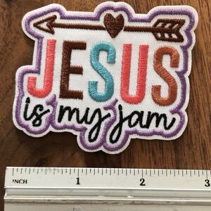 Iron on patch Colorful 'Jesus is My Jam' Patch new